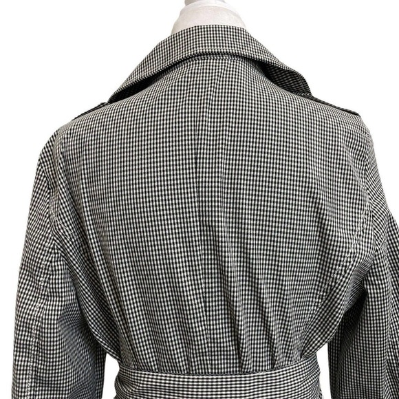 Halogen Black & White Plaid Jacket Short Belted Waist Coat - Picture 7 of 12